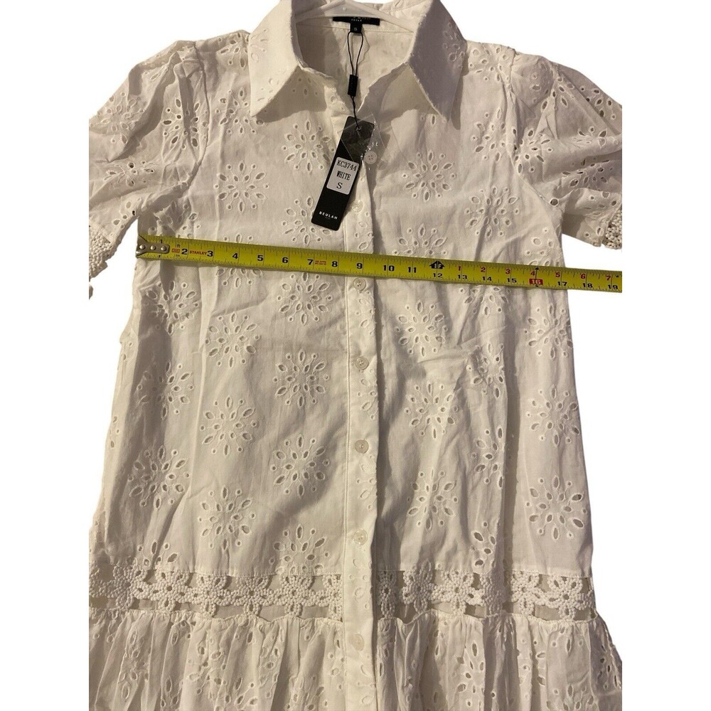 Anthropologie Beulah Women’s White Embroidered Dress sz Small long sleeve - Picture 15 of 15